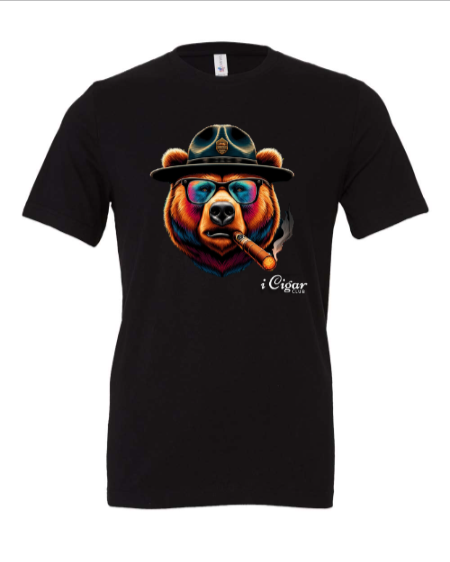 Vibrant Park Ranger Bear smoking a Cigar. - i Cigar Club