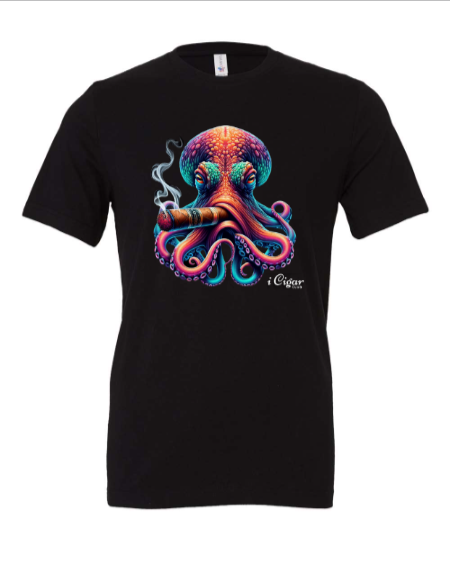 Vibrant Octopus smoking a Cigar. - i Cigar Club
