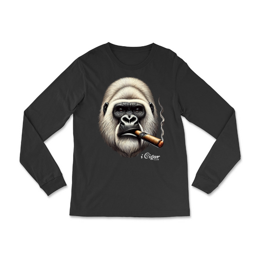 Long Sleeve White Haired Gorilla with a Cigar. - i Cigar Club 