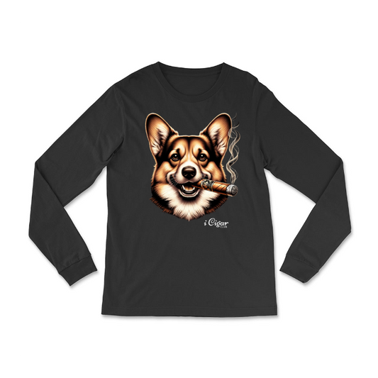Long Sleeve Pembroke Corgi with a Cigar. - i Cigar Club 