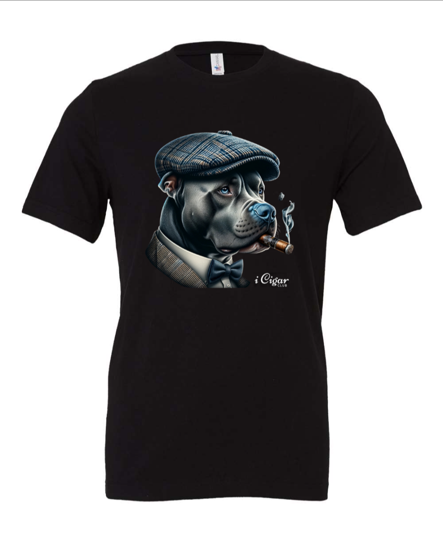 Blue Nose Pit Bull smoking a Cigar. - i Cigar Club 